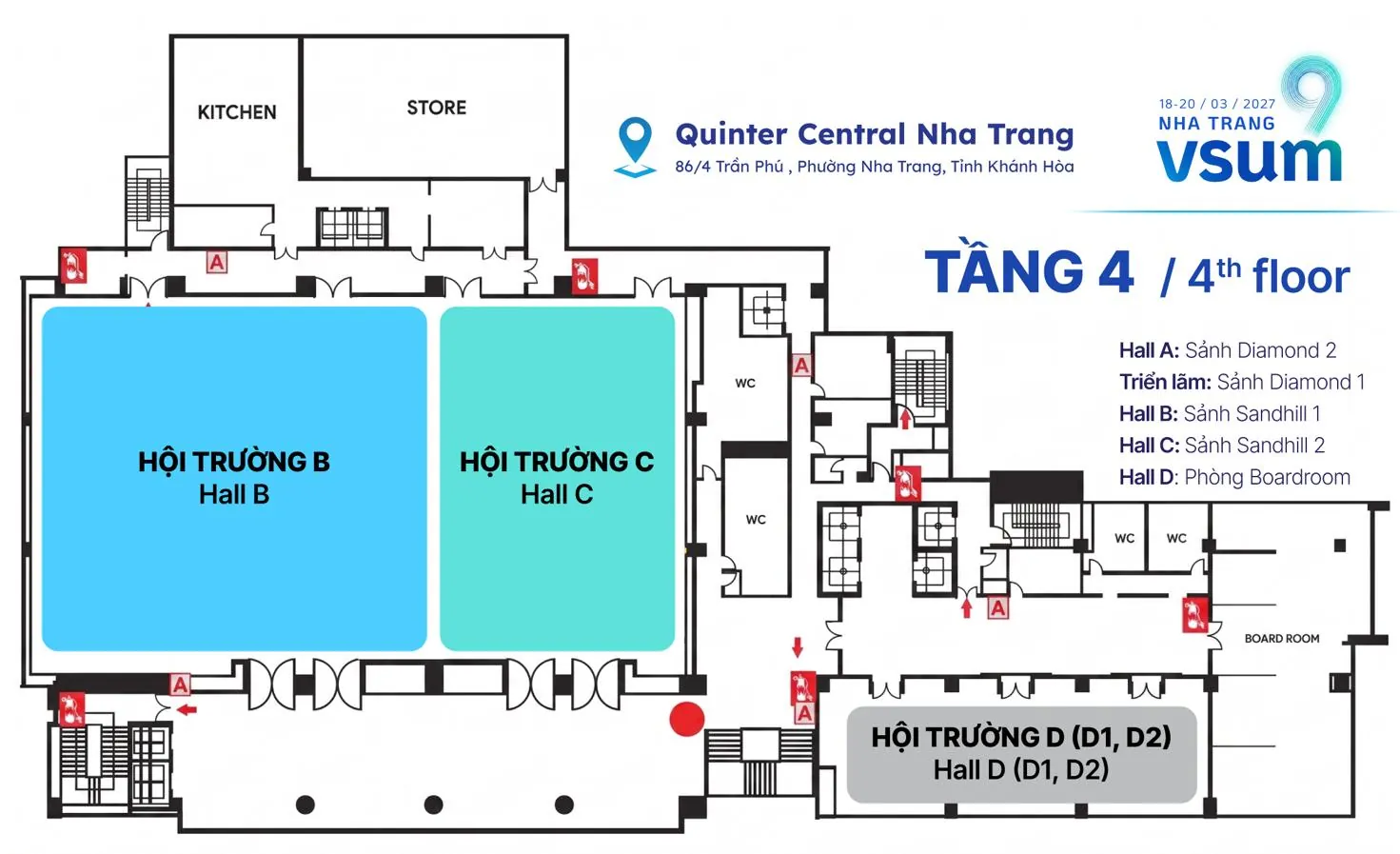 4th floor plan of Quinter Central Nha Trang